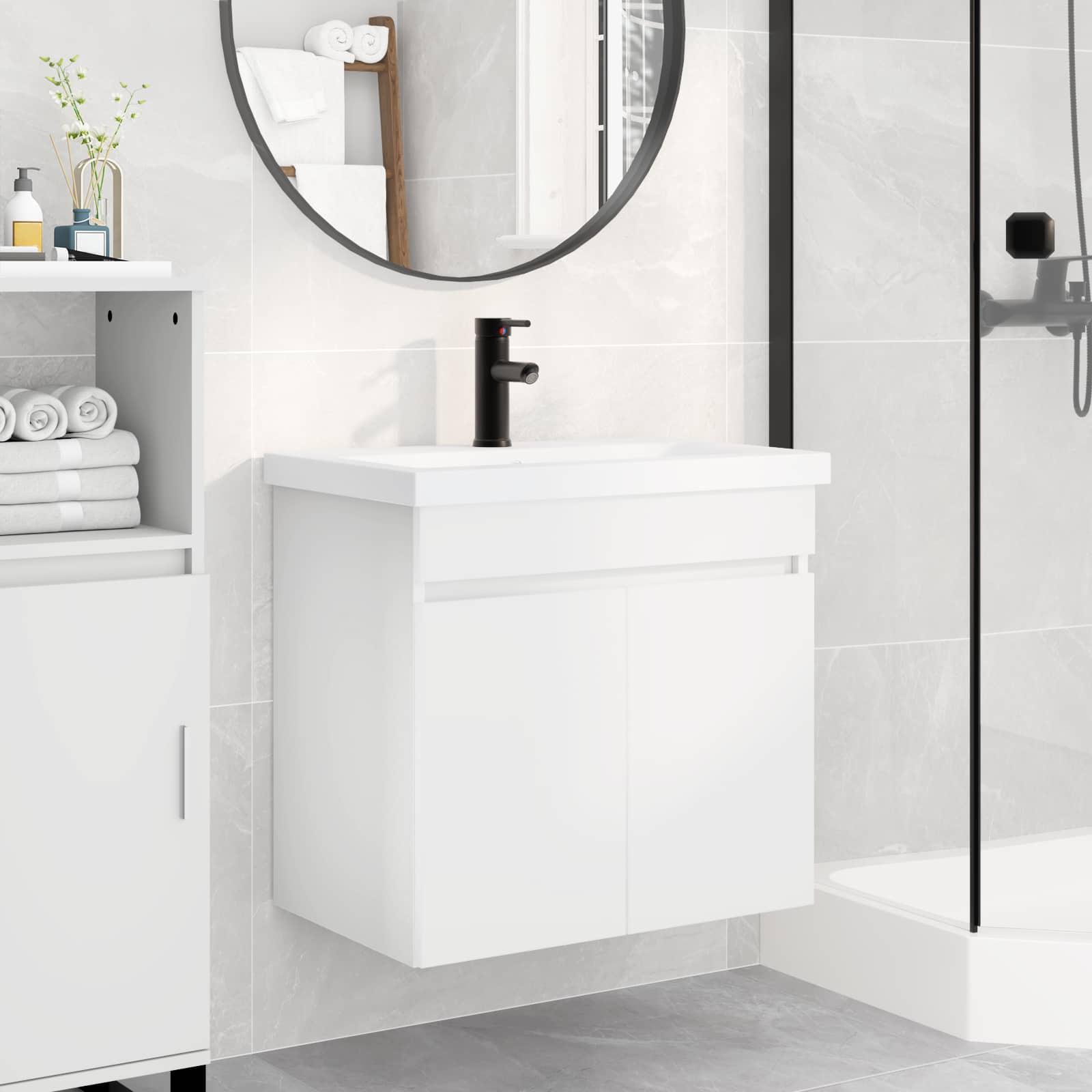 Badeværelses Vanity-enhed med Armatur Hvid 61 x 40 x 74,5 cm billede