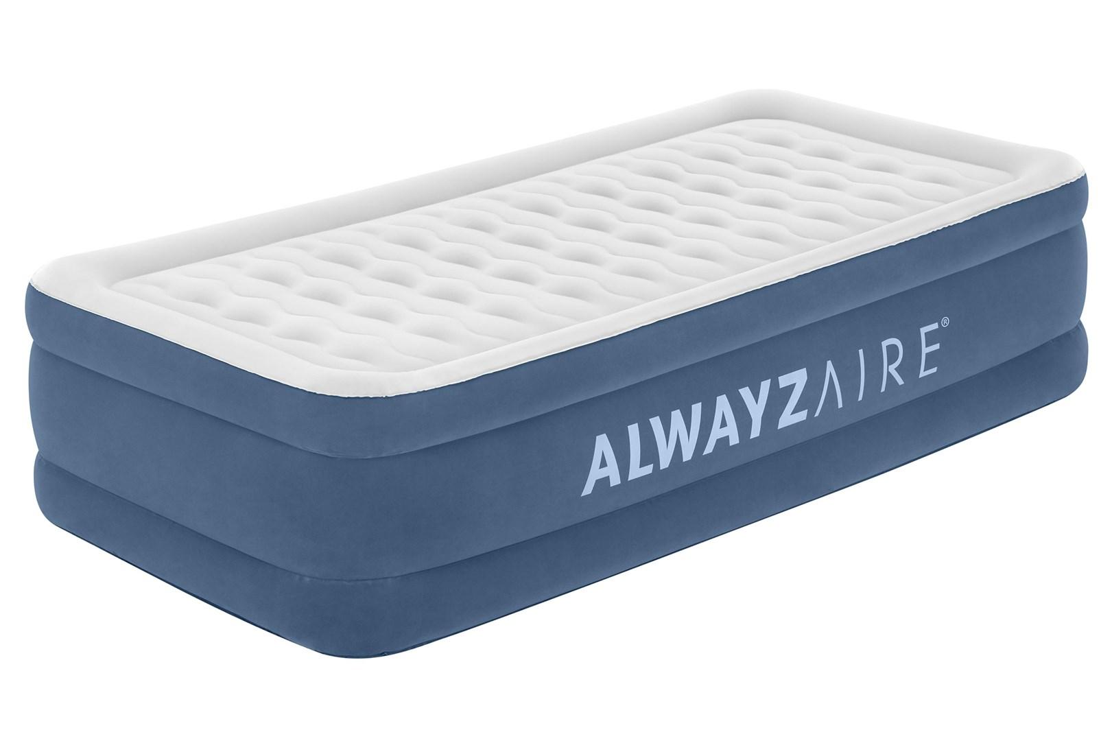 Bestway AlwayzAire luftmadras - Twin enkeltmadras med indbygget dobbeltpumpe, 191 × 97 × 46 cm
