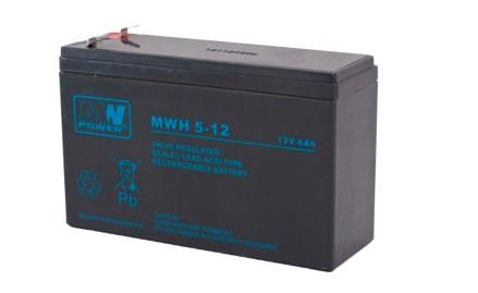 MPL Power Elektro MWH 5-12L - UPS-batteri 12 V 6 Ah, VRLA AGM, vedligeholdelsesfrit - sort billede
