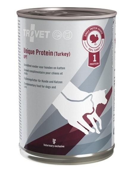 TROVET Unique Protein UPT kalkun - vådfoder til hund og kat 400 g billede
