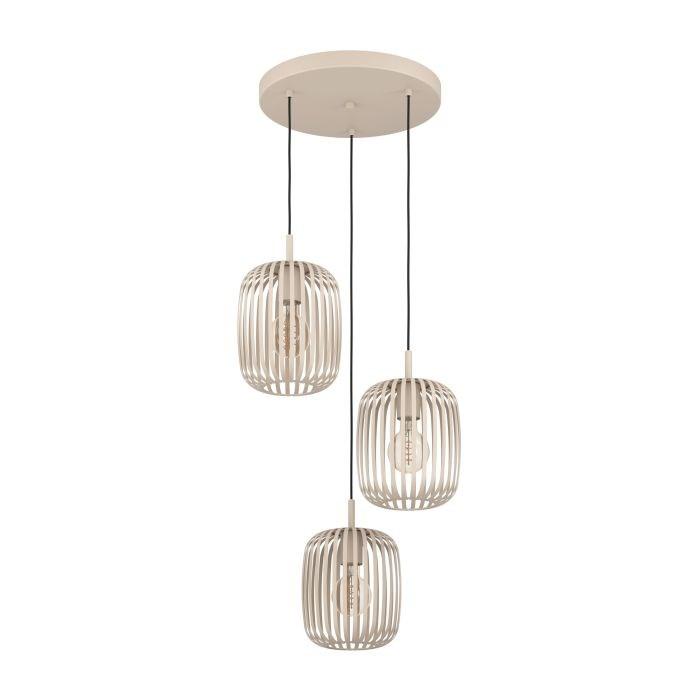 Romazzina pendel med 3 lys - sand, moderne E27, fleksibel montering billede