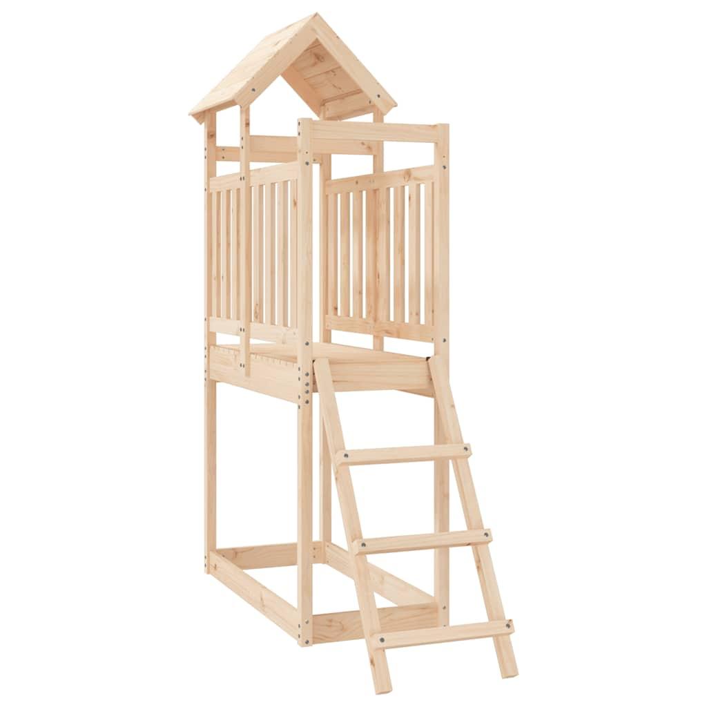 Udendørs legesæt 53x110x214 cm massivt fyrretræ billede