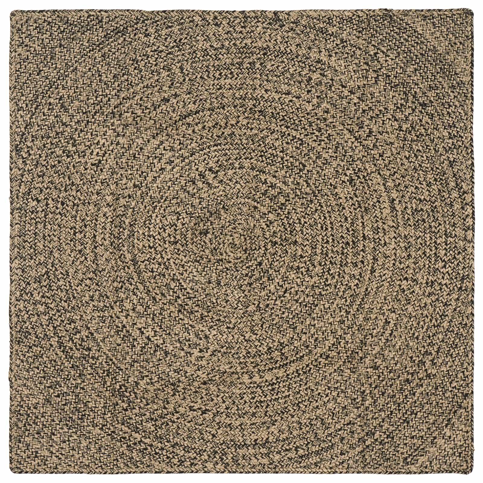 Områdetæpper Naturfarvet og sort 120 x 120 cm Jute billede