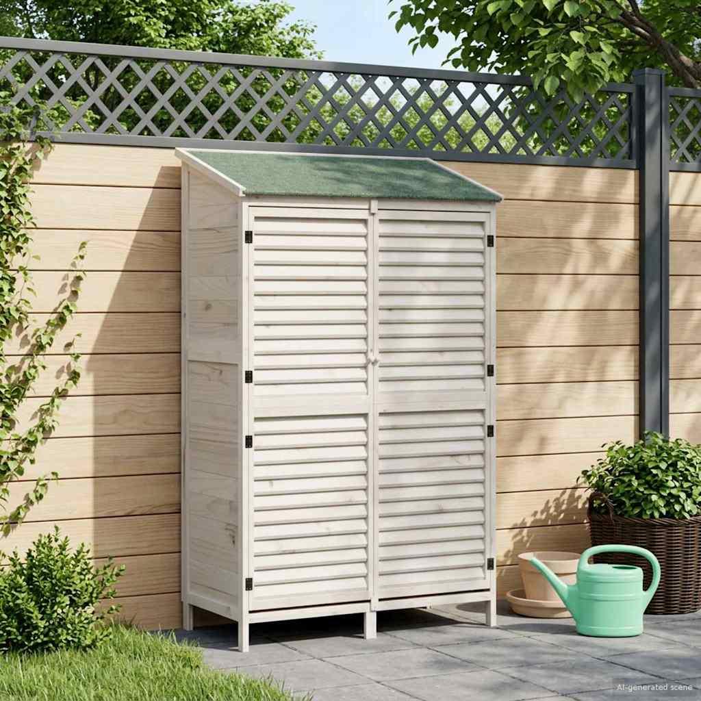 Have Skur Hvid 106 x 56 x 176,5 cm Massivt Fyrretræ billede