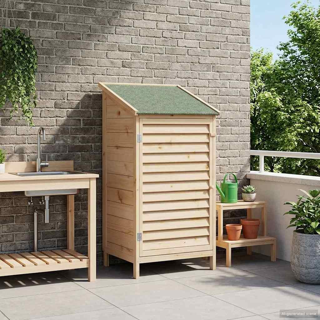 Have Skur Naturfarvet 59 x 56 x 113,5 cm Massivt Fyrretræ billede
