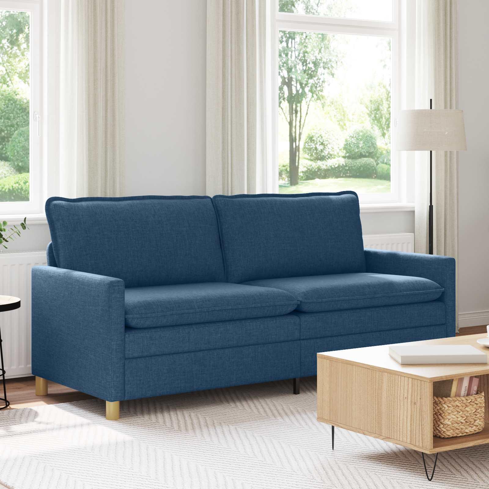 Sofa Blå Stof billede