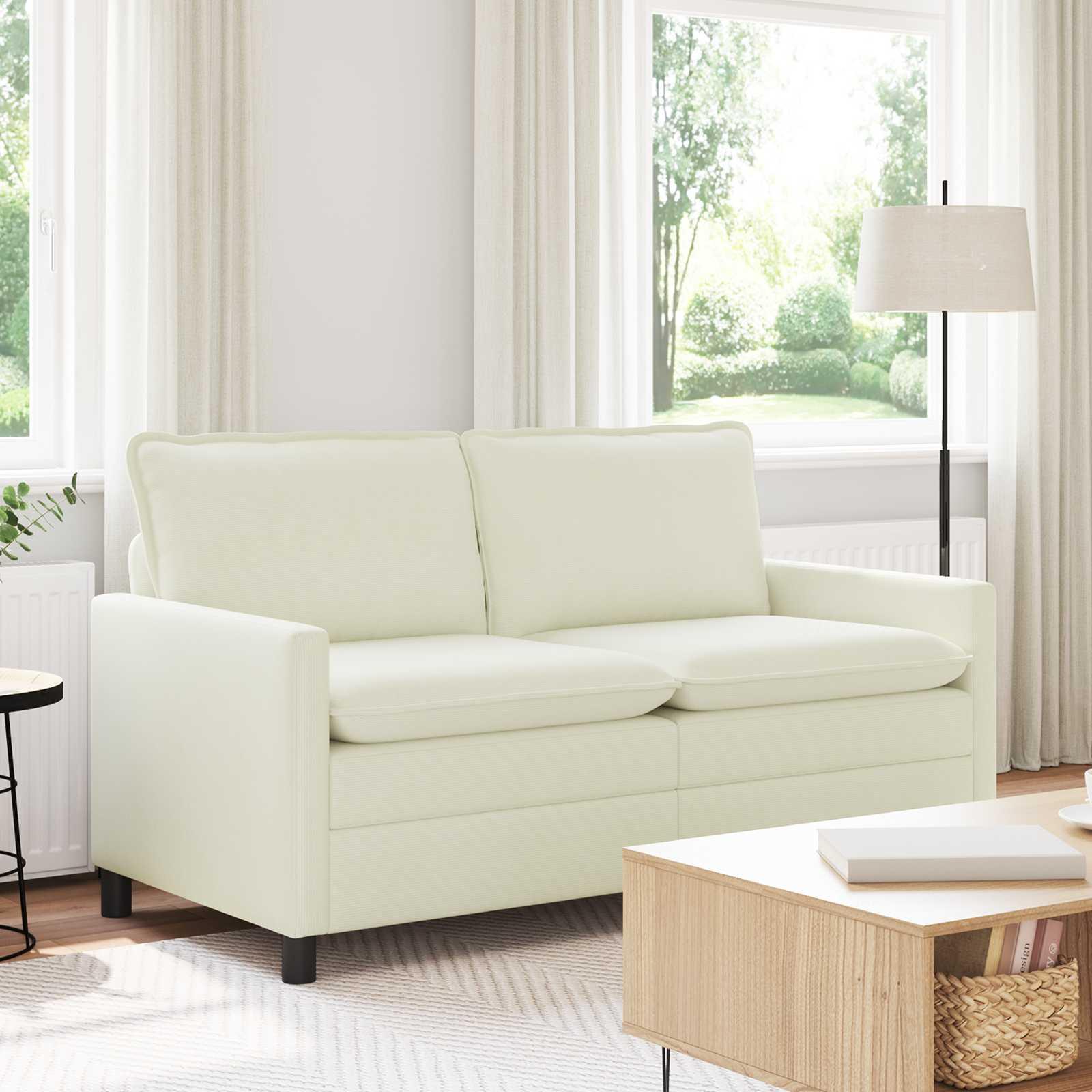 Sofa Cremefarvet 156 x 81 x 87,5 cm Stof billede