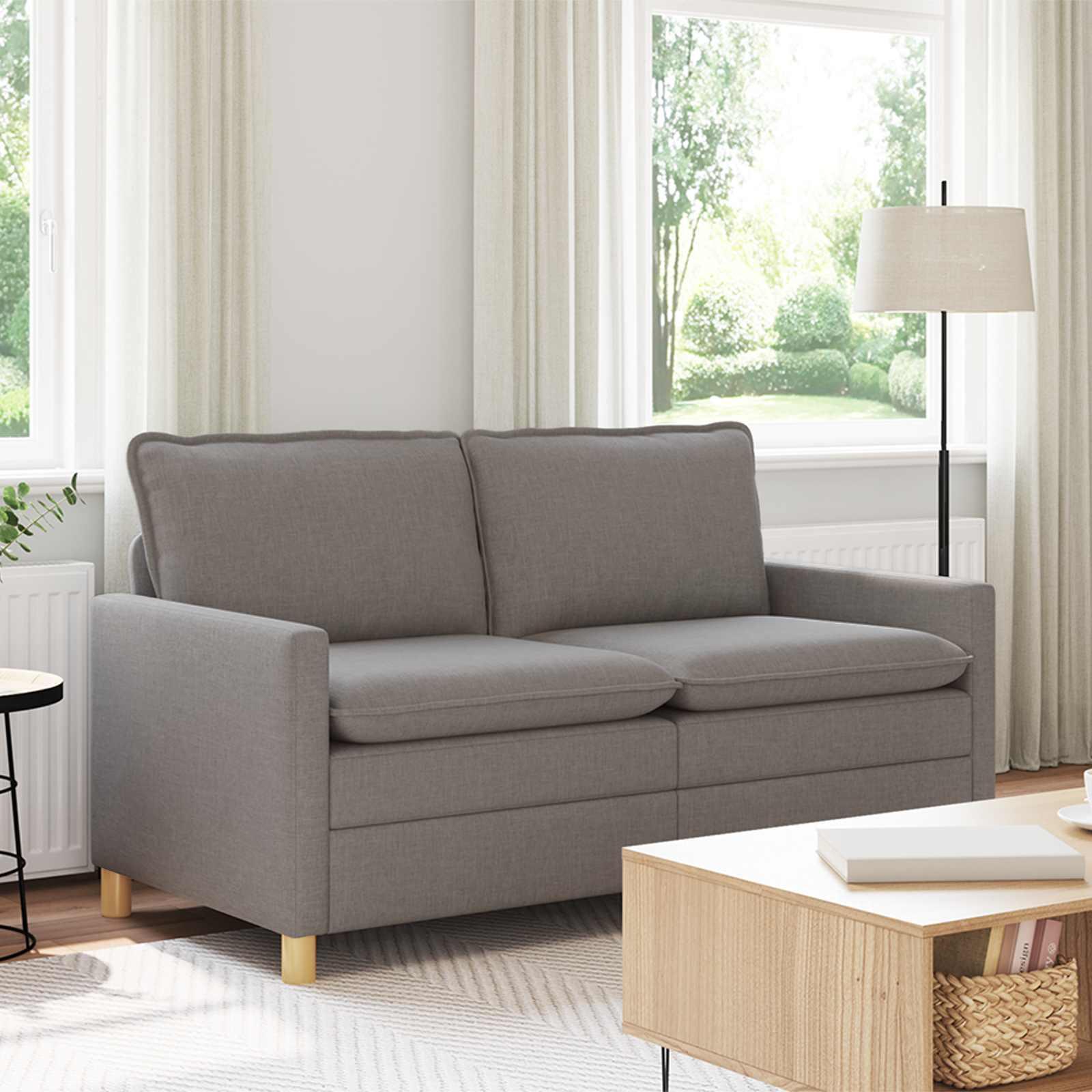 Sofa Gråbrun Stof billede