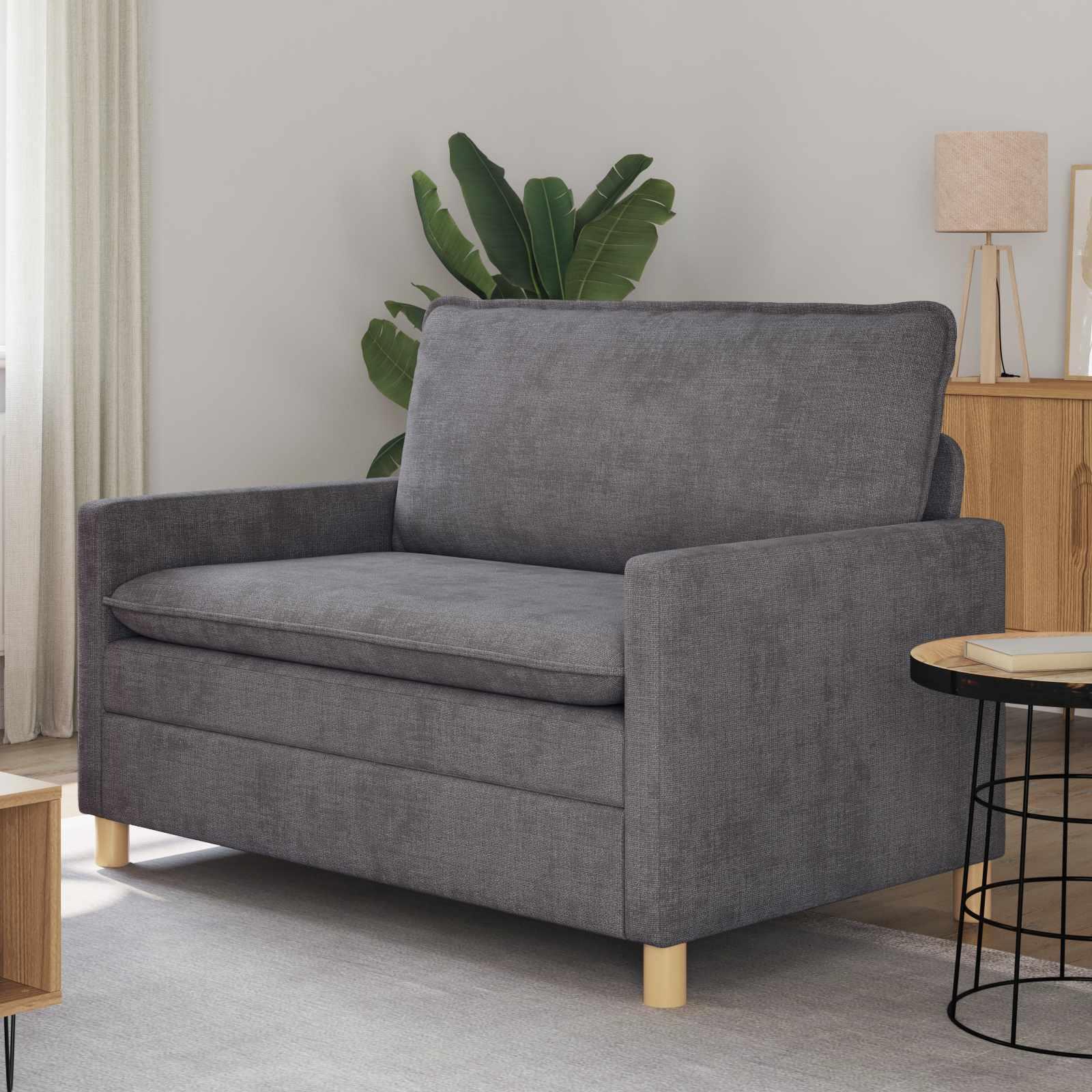 2-personers sofa i mørkegrå polyester - 126 × 81 × 87,5 cm billede