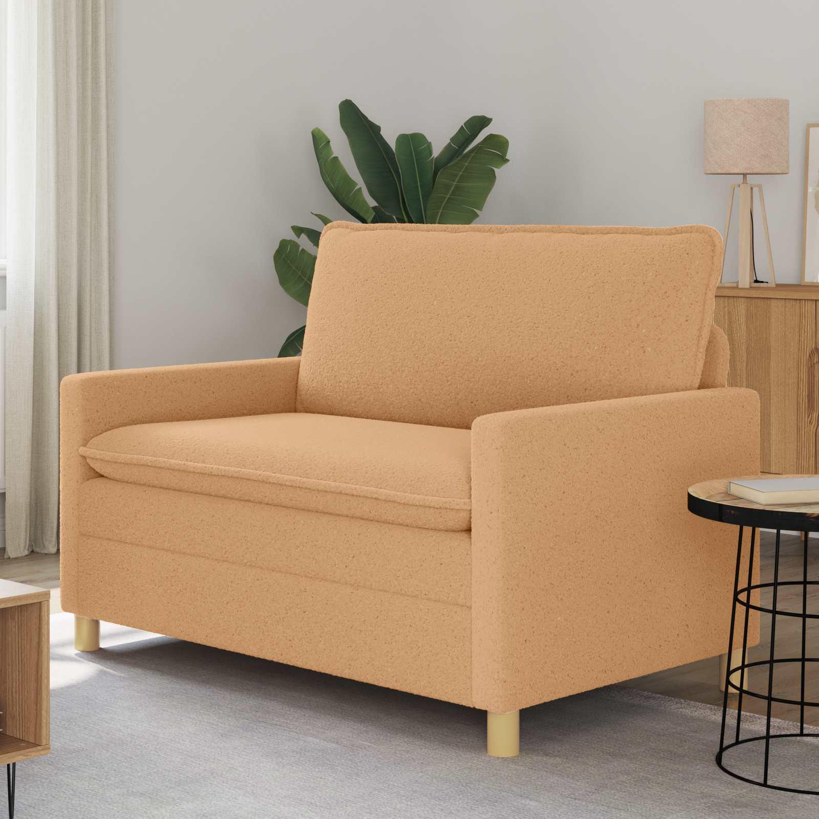 Sofa Beige 126 x 81 x 87,5 cm Stof billede