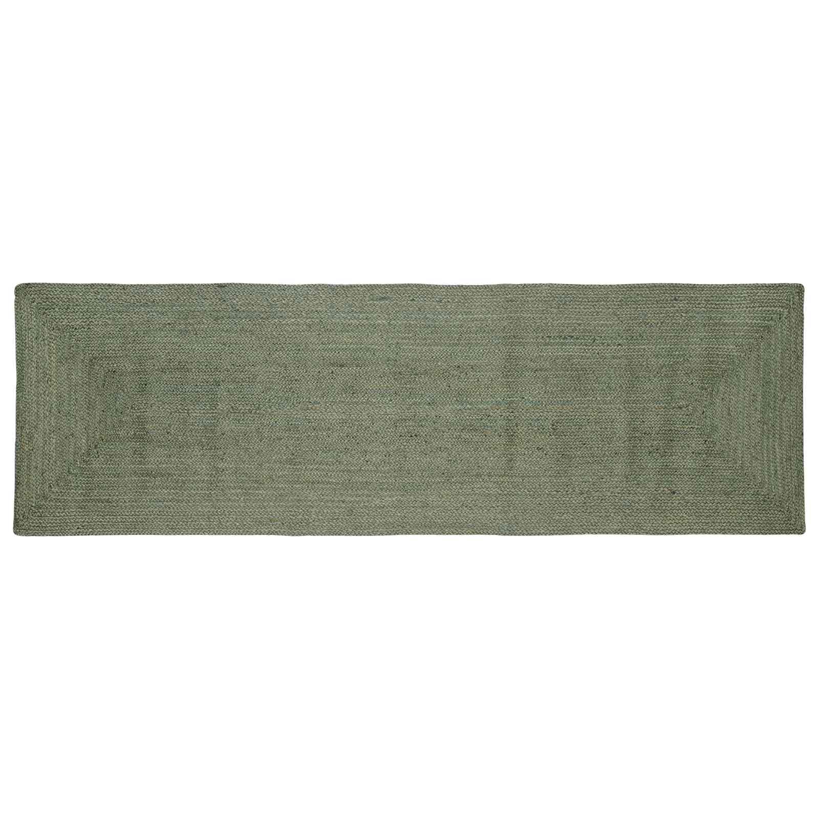 Områdetæpper Rektangulær Olivengrøn 80 x 250 cm Jute billede