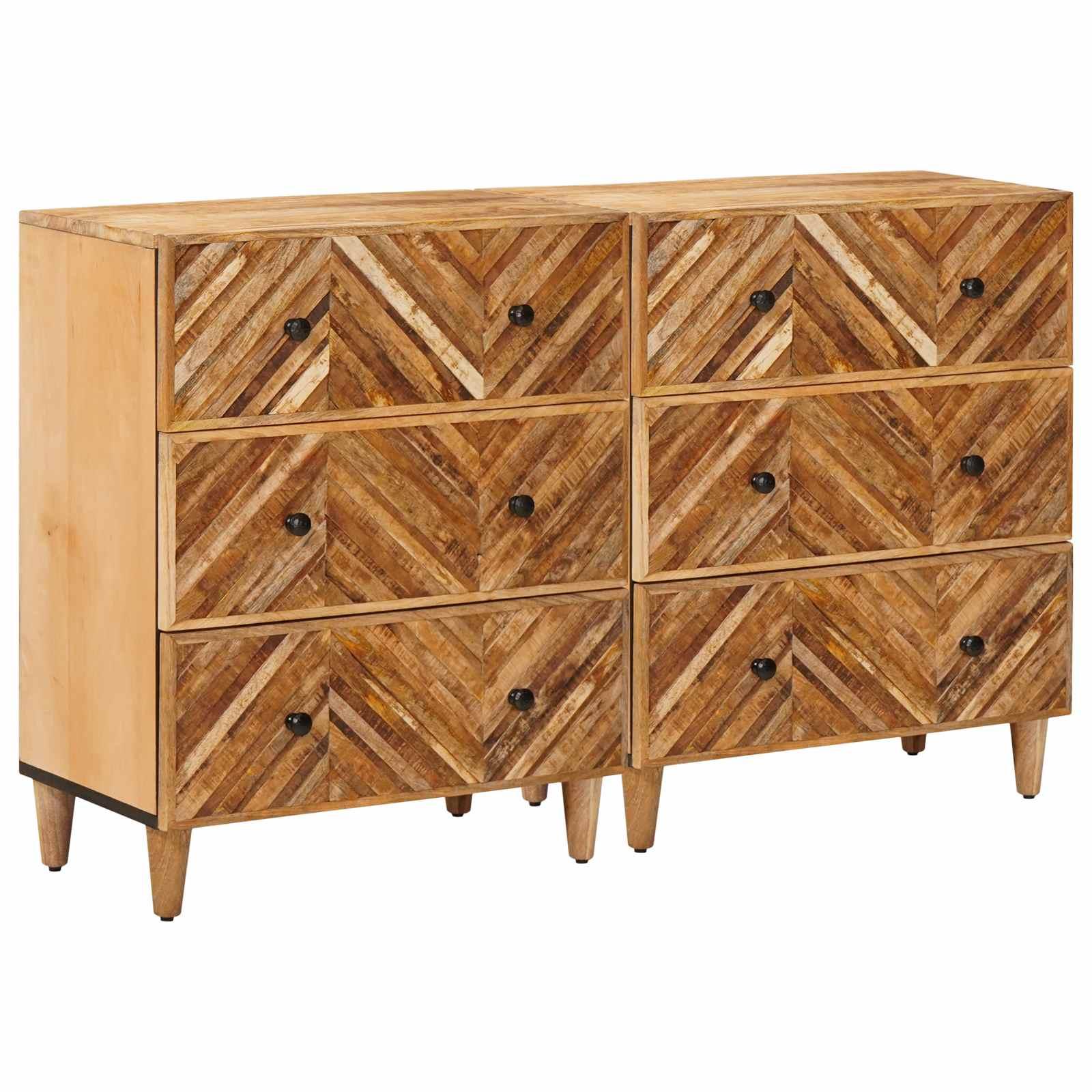Opbevaringsskabe 2 stk Brun 60 x 33,5 x 75 cm Massivt mangotræ billede