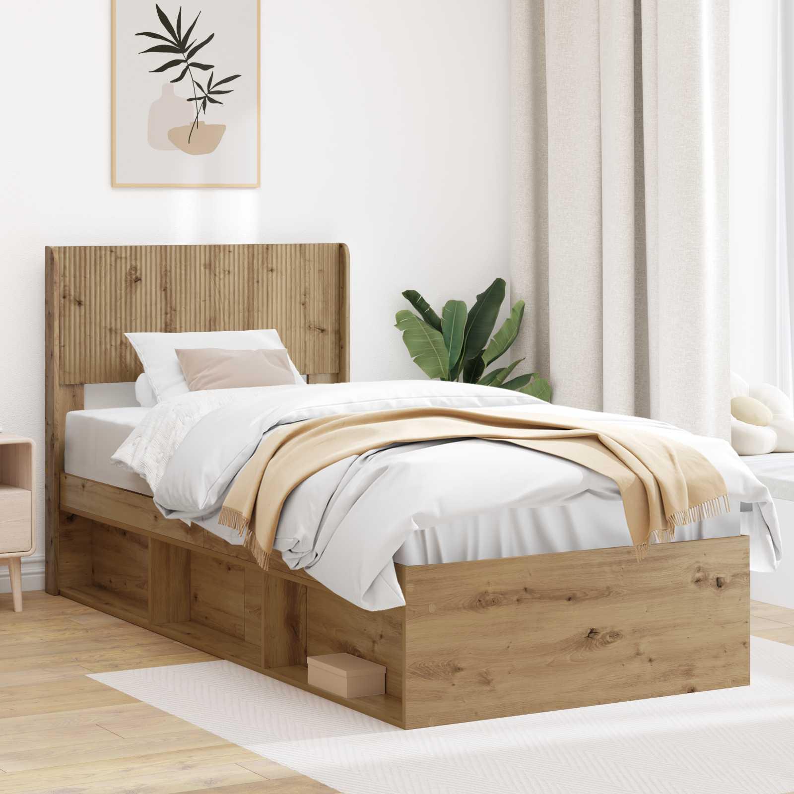 Hovedgærde i artisan-eg med spiledesign - 97 × 100 cm billede