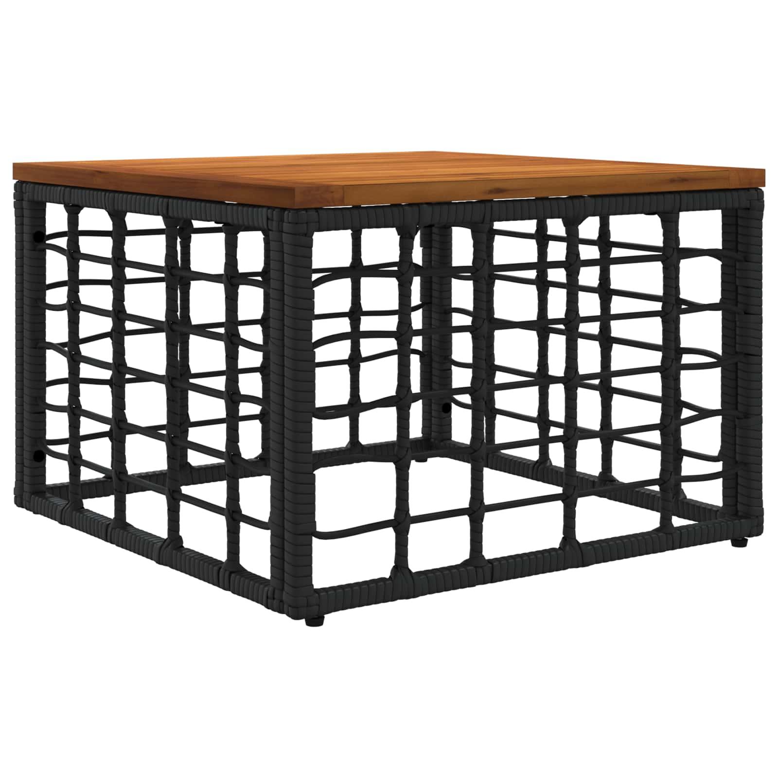 Havemøbel Bord Sort og naturlig 55 x 55 x 37 cm billede
