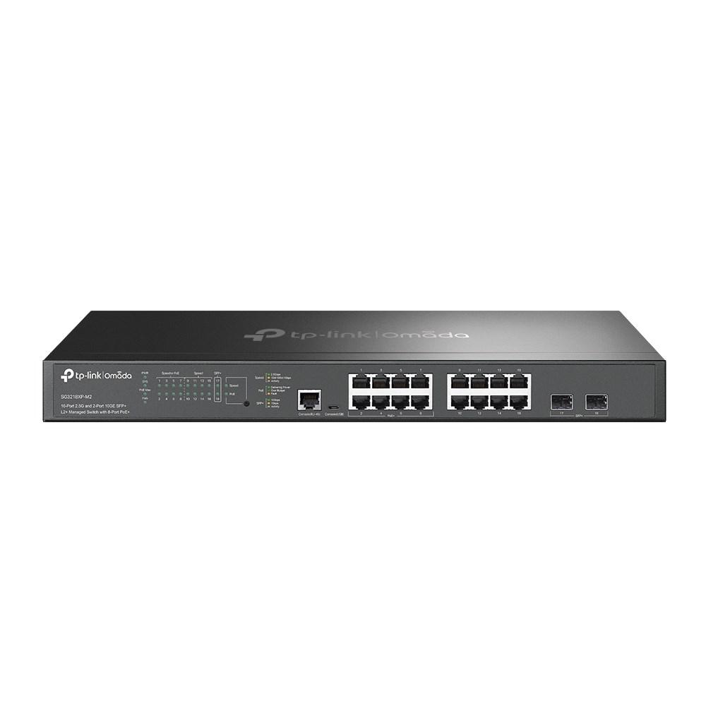 TP-Link Omada SG3218XP-M2 16‑ports 2,5G L2+ PoE+ switch med 2× 10G SFP+ billede