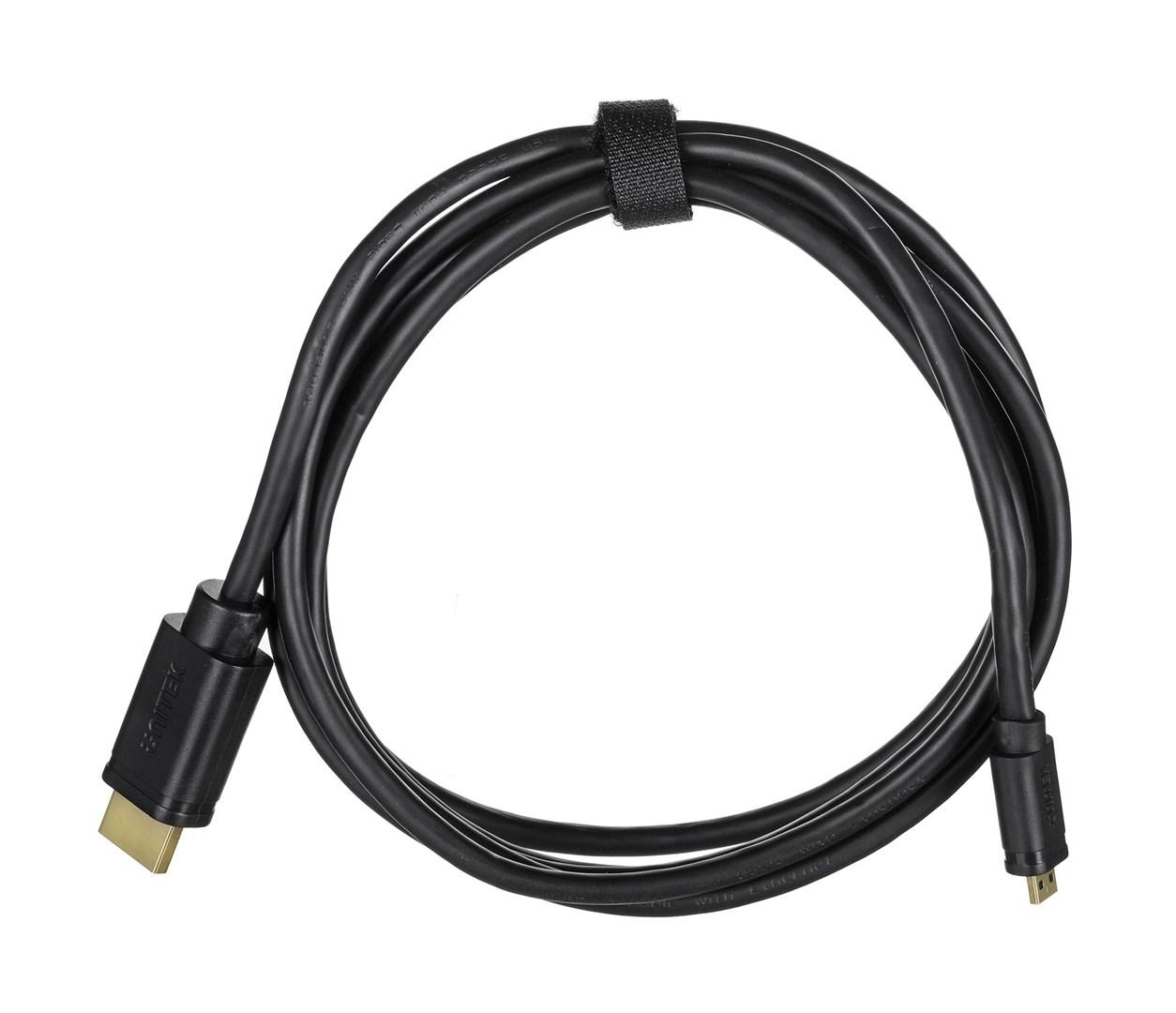 UNITEK Y-C182 Micro HDMI til HDMI kabel 2 m - 4K 60 Hz (HDMI 2.0) - Sort billede