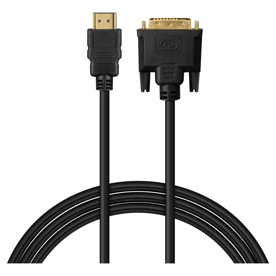 Savio CL-212 HDMI til DVI-kabel 1,8 m - sort billede