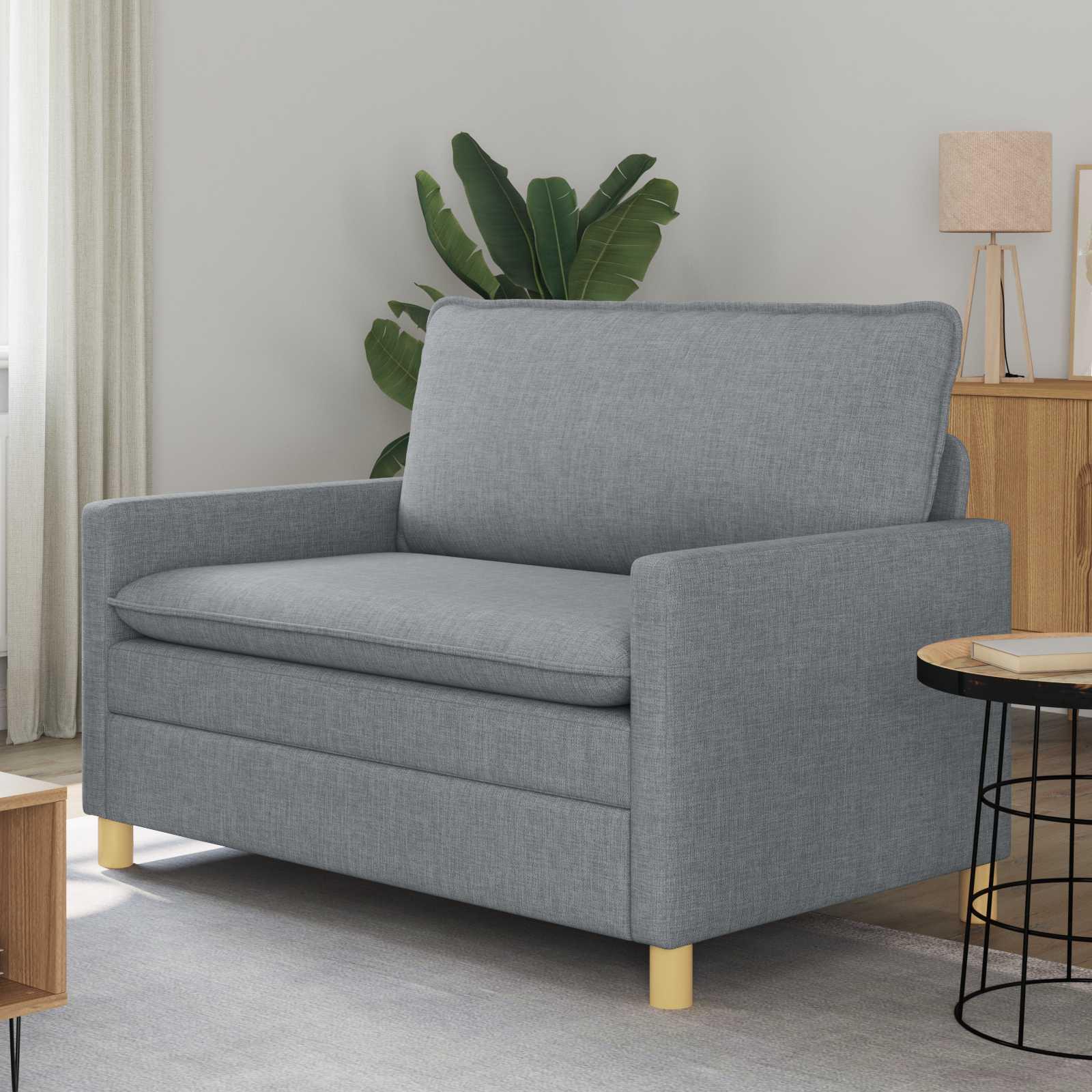 2-personers sofa i lysegrå stof - 126 × 81 × 87,5 cm billede