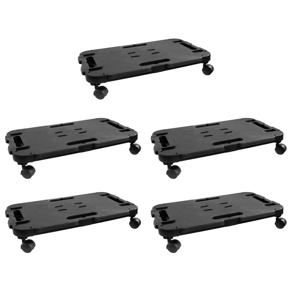 vidaXL møbelhunde 5 stk. 200 kg polypropylen sort