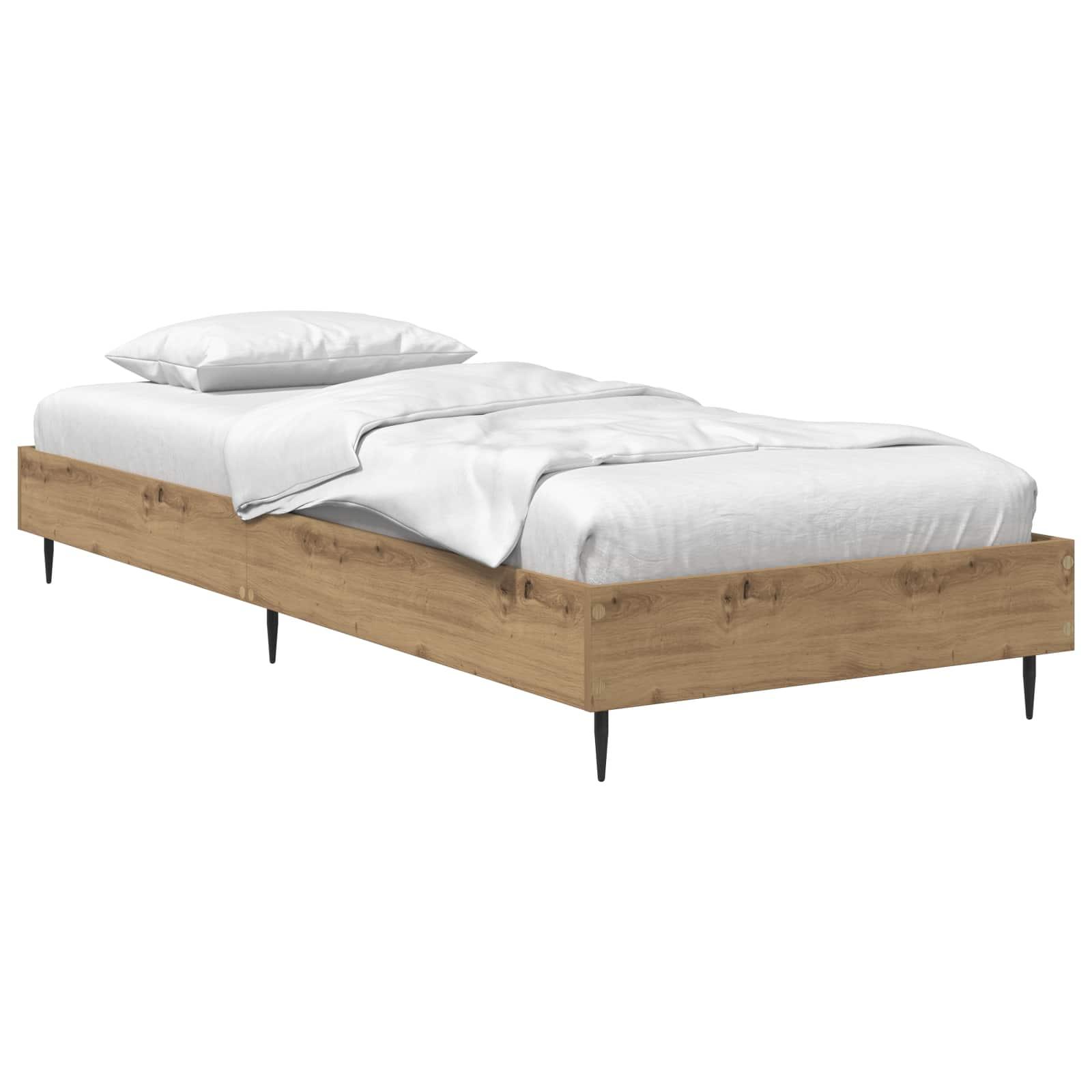 Sengestel i artisan-eg 80 x 200 cm - konstrueret træ med lamelbund billede