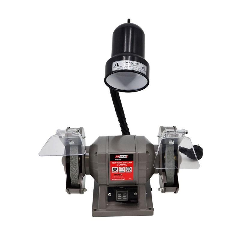 AWTOOLS bænksliber 150 mm / 300 W med lampe billede