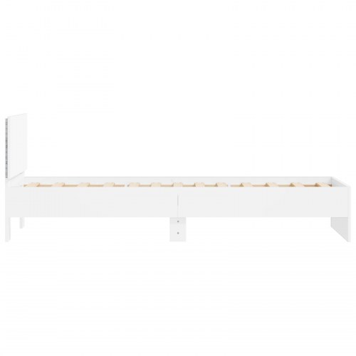 Sengestel med LED og hovedgærde - hvid 80 x 200 cm