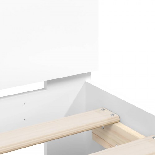 Sengeramme med LED - hvid 80 x 200 cm i konstrueret træ