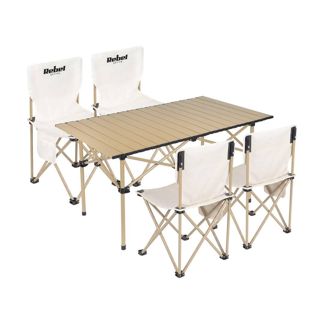Rebel Active RBA-5600 - sammenklappeligt campingbord med 4 stole