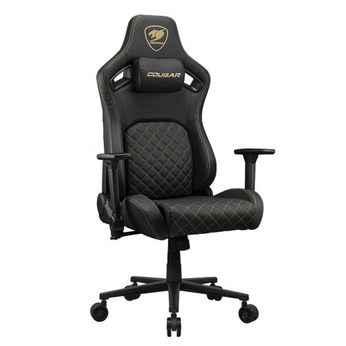 COUGAR Defiant Lux gamer stol - sort/guld, kunstlæder, 4D armlæn
