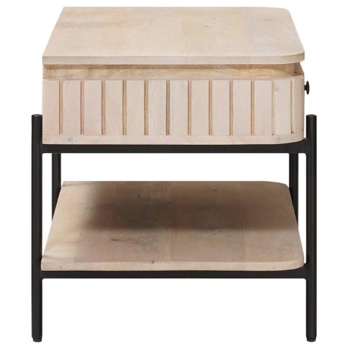 Håndlavet Cafebord Hvid 85 x 45 x 50 cm Massivt mangotræ