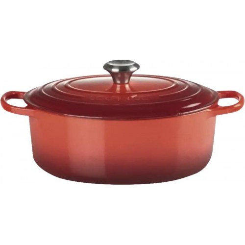 Le Creuset ovnfast gryde/stegegryde 8,9 l - støbejern, rød (Ø 35 cm)
