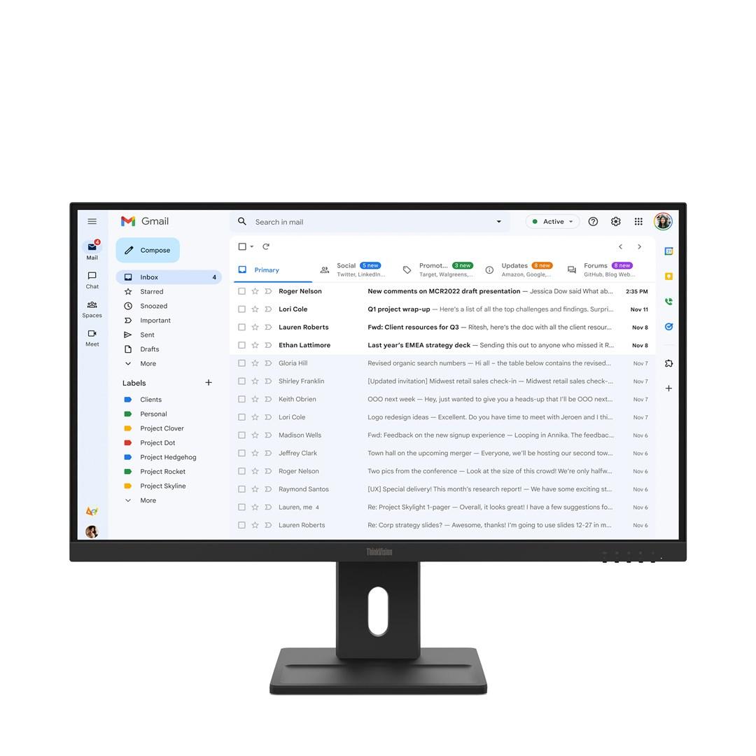 Lenovo ThinkVision E27-40 27" Full HD IPS skærm - 100 Hz, højdejusterbar