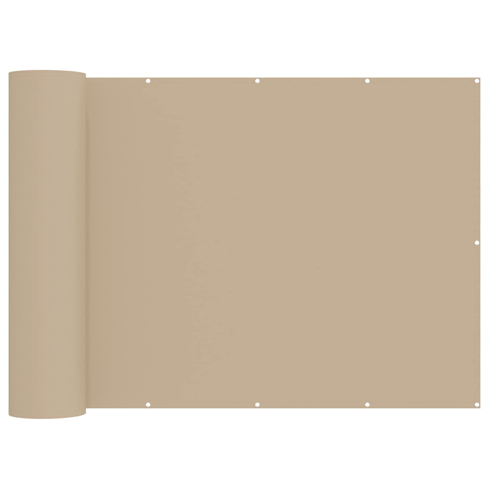 Balkon Afskærmning 200 x 600 cm Stof med PU-belægning Beige