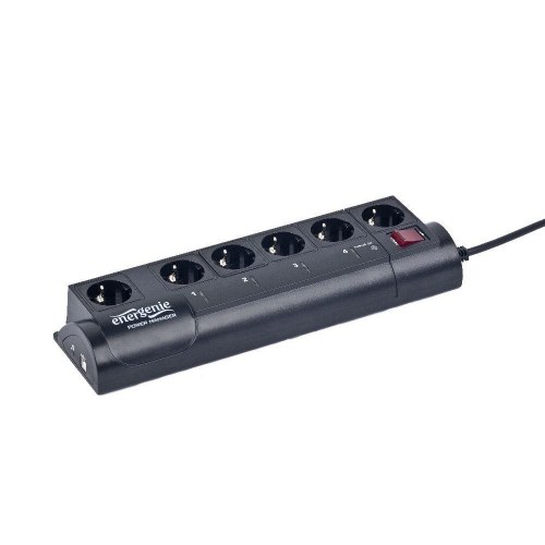 EnerGenie EG-PMS2 overspændingsbeskytter - 6 stik, sort, 220-230 V