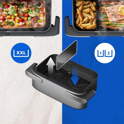 Philips 5000 Series NA565/02 airfryer - Double, 9,5 l, 2.750 W - sort/sølv rustfrit stål