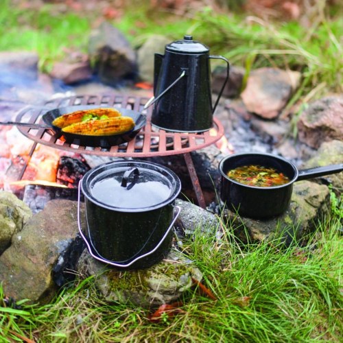 Esschert Design FF215 - camping-kogegrejsæt, sort (5 dele)