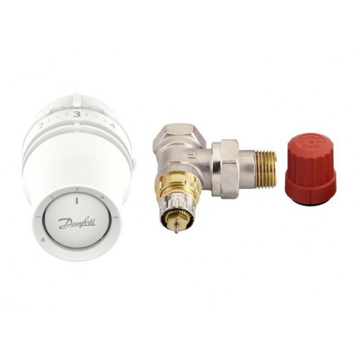 Danfoss RA-N termostat og vinkelventil DN15