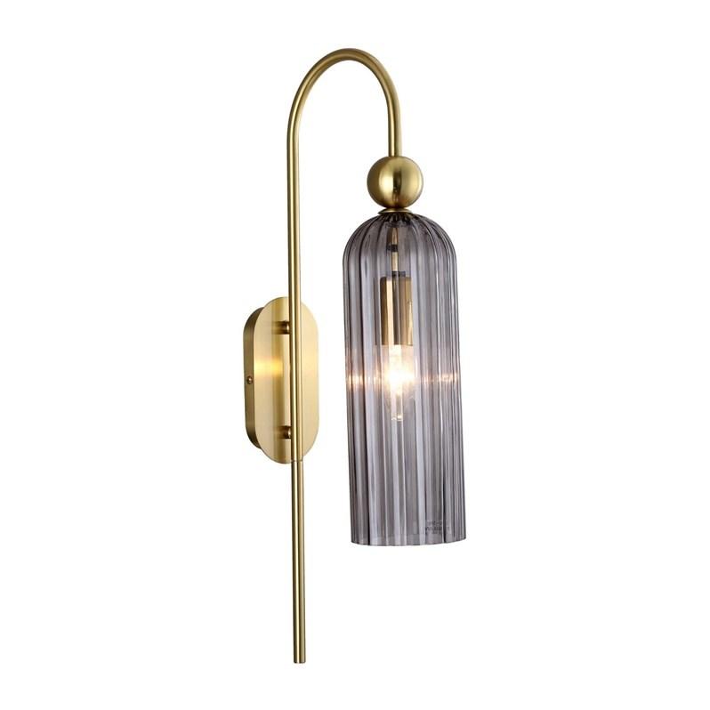 Væglampe Piega LP-939/1W - røget glas, E14 billede