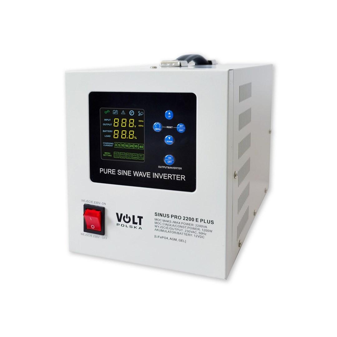 VOLT Polska SINUSPRO 2200E Plus inverter 12/230 V - 1200/2200 W (AGM, GEL, LiFePO4) billede