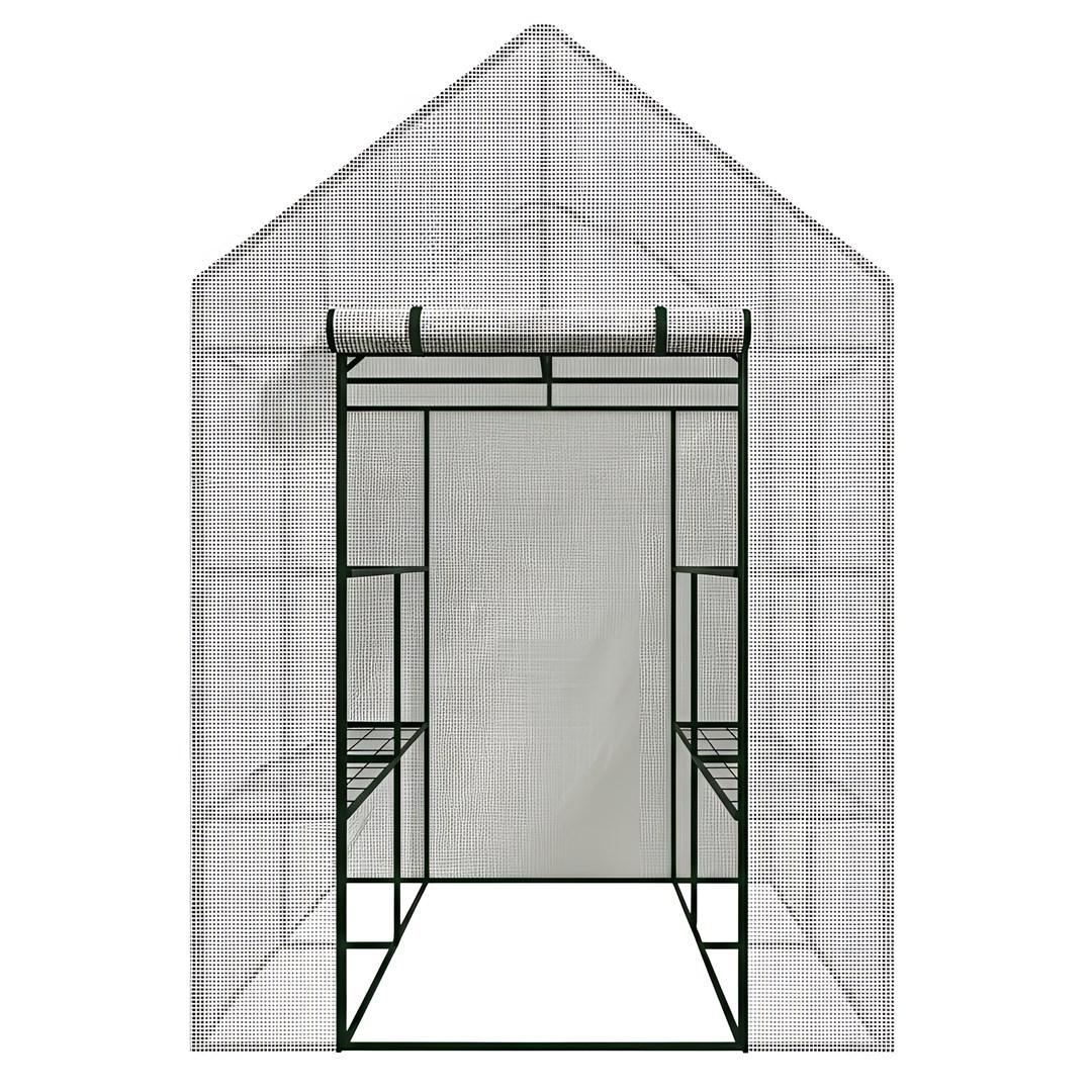 AWTOOLS drivhus - hvidt 143 × 143 × 195 cm billede