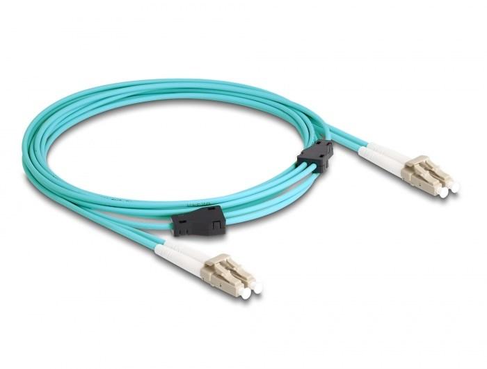 DELOCK fiberoptisk kabel med metalarmering - LC duplex til LC duplex, multimode OM3, 3 m billede