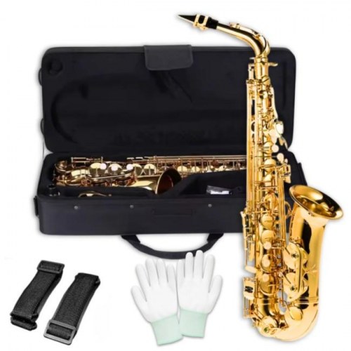Altsaxofon i Eb - messing, inkl. etui, handsker og remme