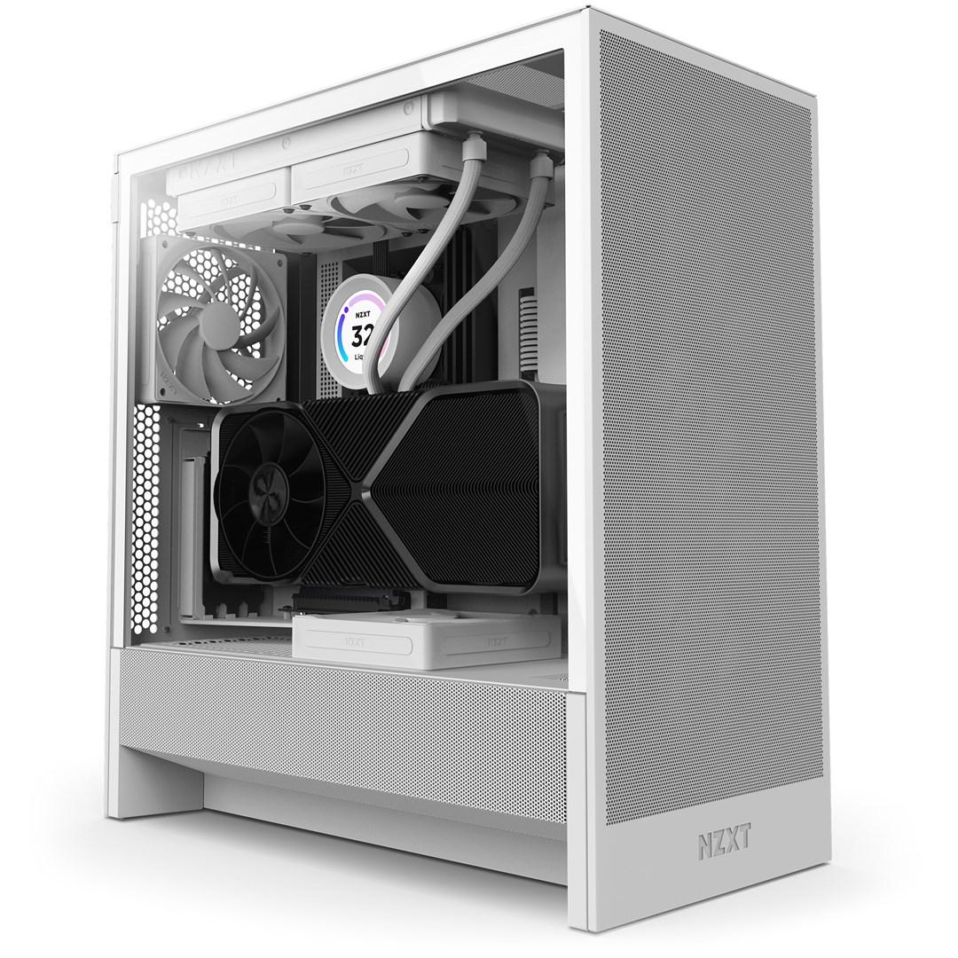 NZXT H5 Flow midi tower - hvid PC-kabinet