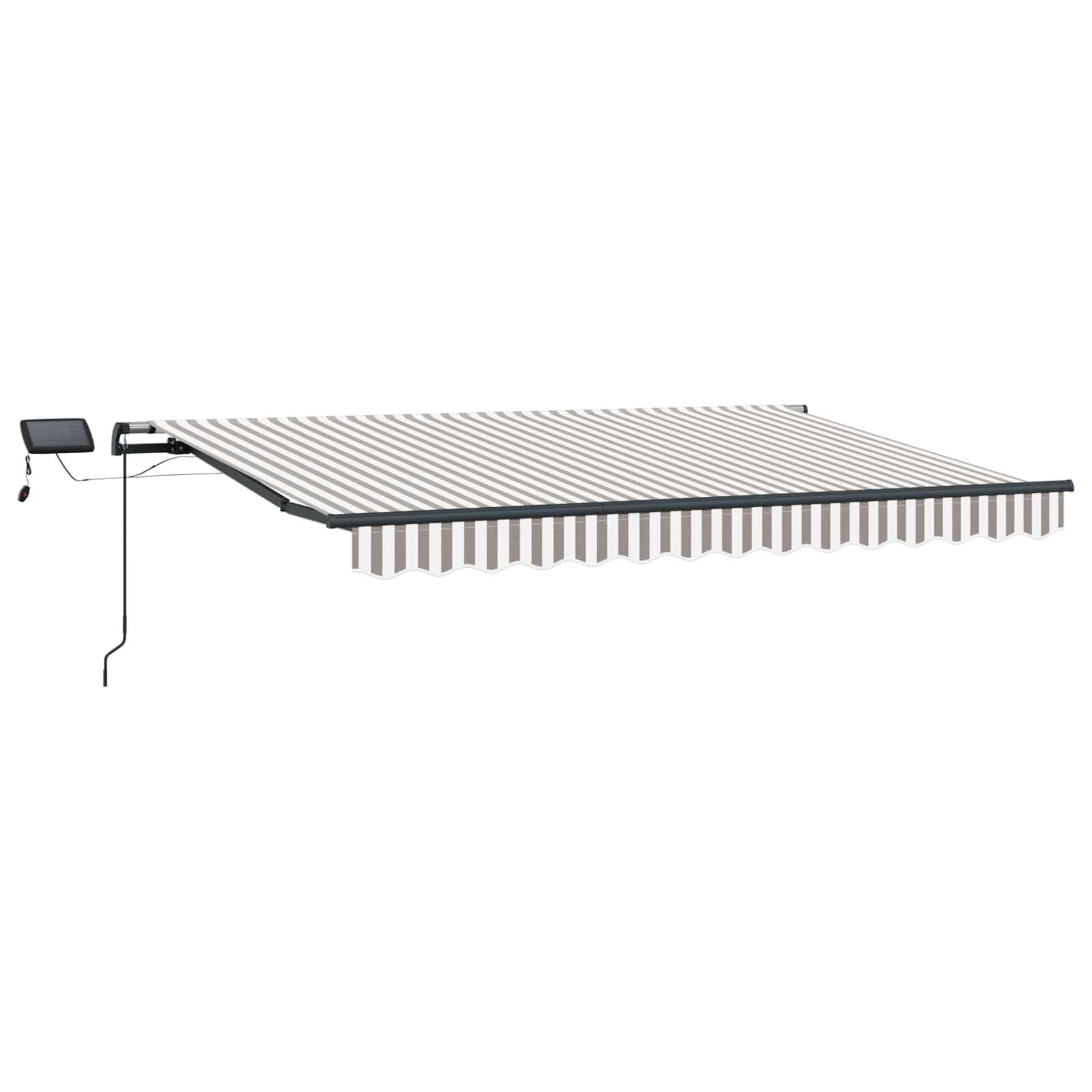 Udtrækkelig Markise Lys Grå og Hvid 600 × 300 cm Stof
