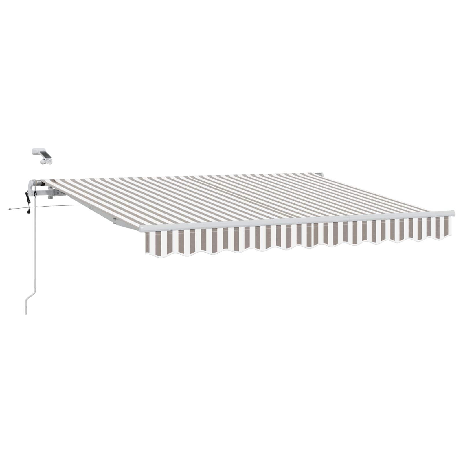 Udtrækkelig Markise Lys Grå og Hvid 500 × 350 cm