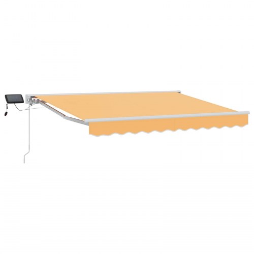 Manuel markise-ramme med LED-lys Sandfarvet 3 x 2,5 m