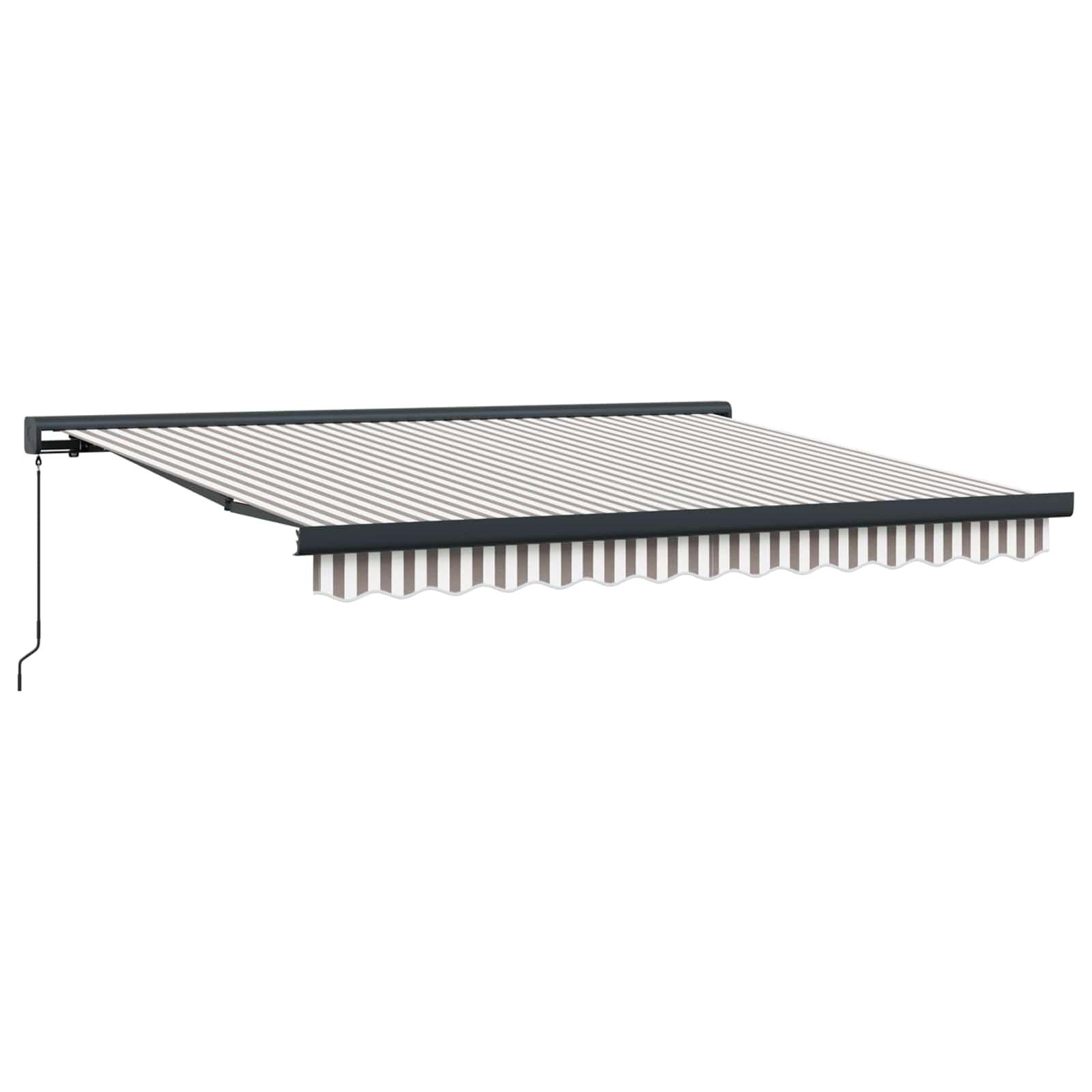 Udtrækkelig Markise Lys Grå og Hvid 300 x 250 cm Stof og Metal