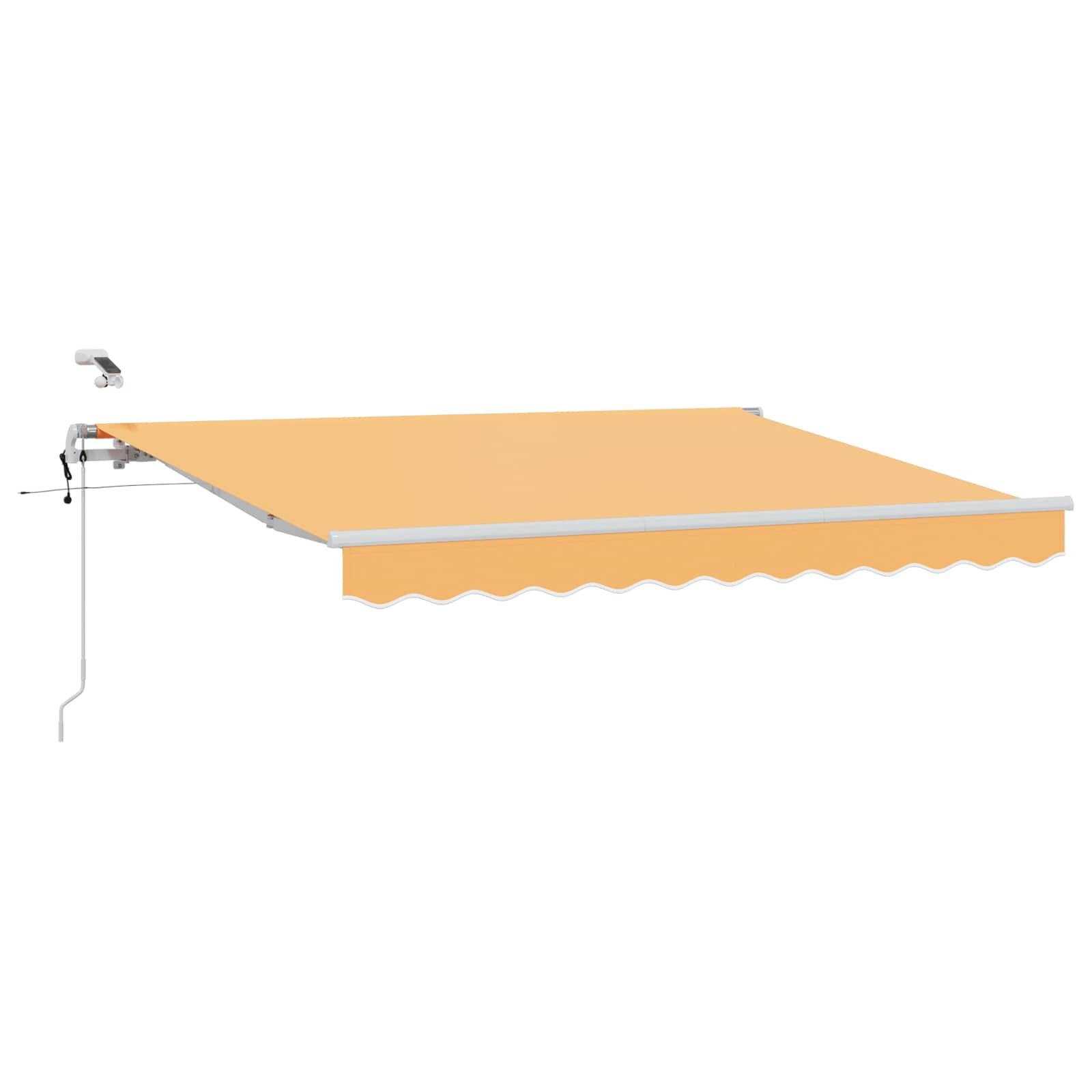 Udtrækkelig Markise Sandfarvet 450 × 350 cm Polyester og metal