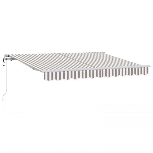 Udtrækkelig markise Lys Grå og Hvid 450 × 350 cm