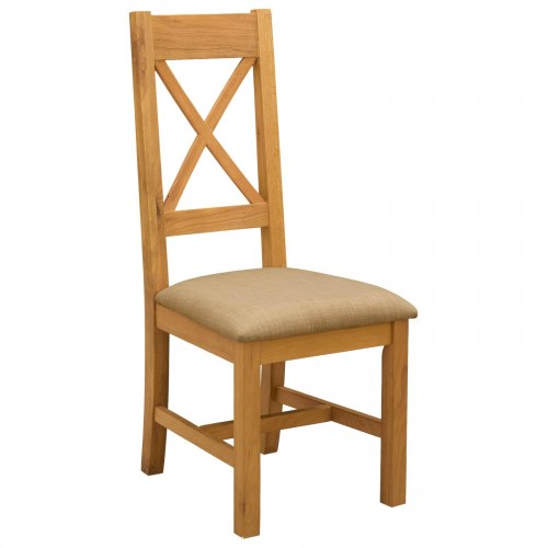 Spisestuestol 2 stk Massivt Eg Træ Beige 45 x 54 x 105 cm